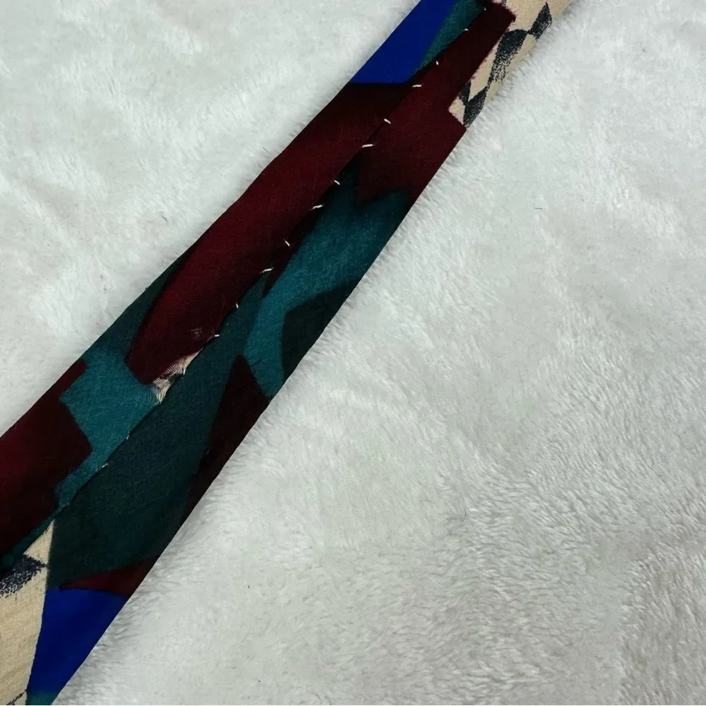 ‎Isaac Zelcer vintage abstract print silk tie